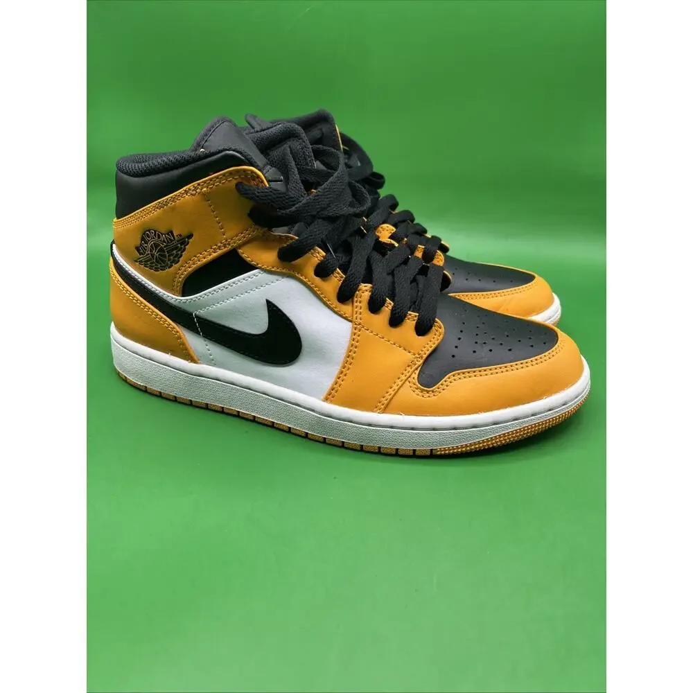 Nike Air Jordan 1 Mid Yellow Ochre White Black DQ8426-701 Men’s Size 8